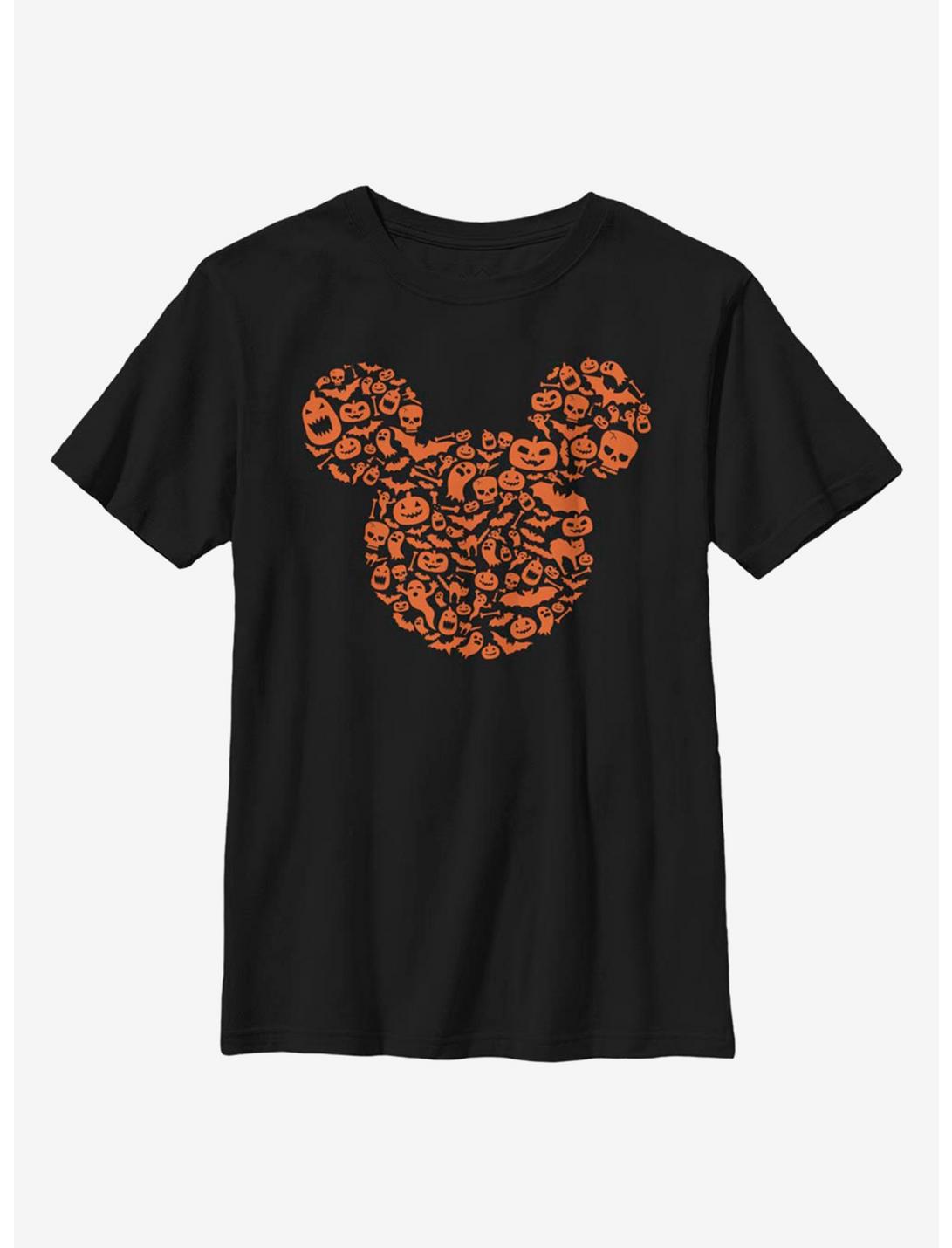 Disney Mickey Mouse Mouse Ears Halloween Icons Youth T-Shirt, BLACK, hi-res