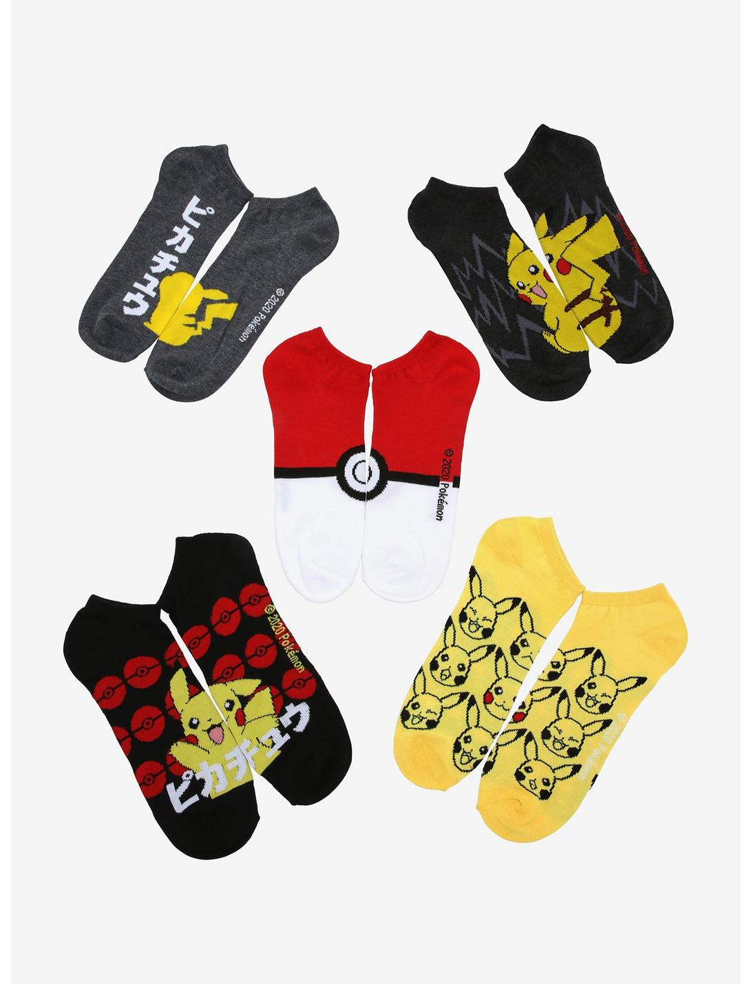 Pokémon Pikachu Katakana Sock Set - BoxLunch Exclusive, , hi-res