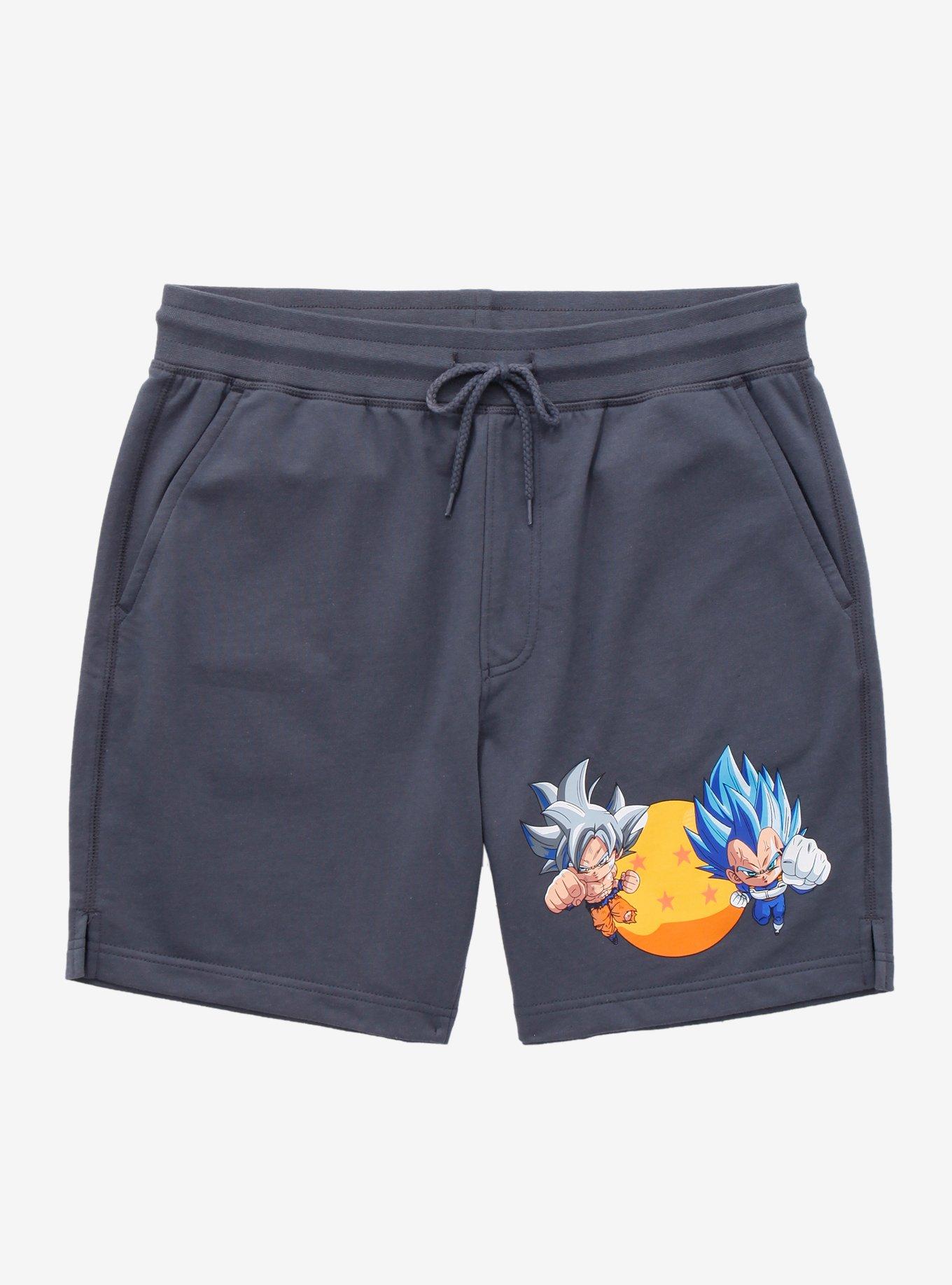Dragon Ball Super Goku & Vegeta Lounge Shorts - BoxLunch Exclusive, DARK GREY, hi-res