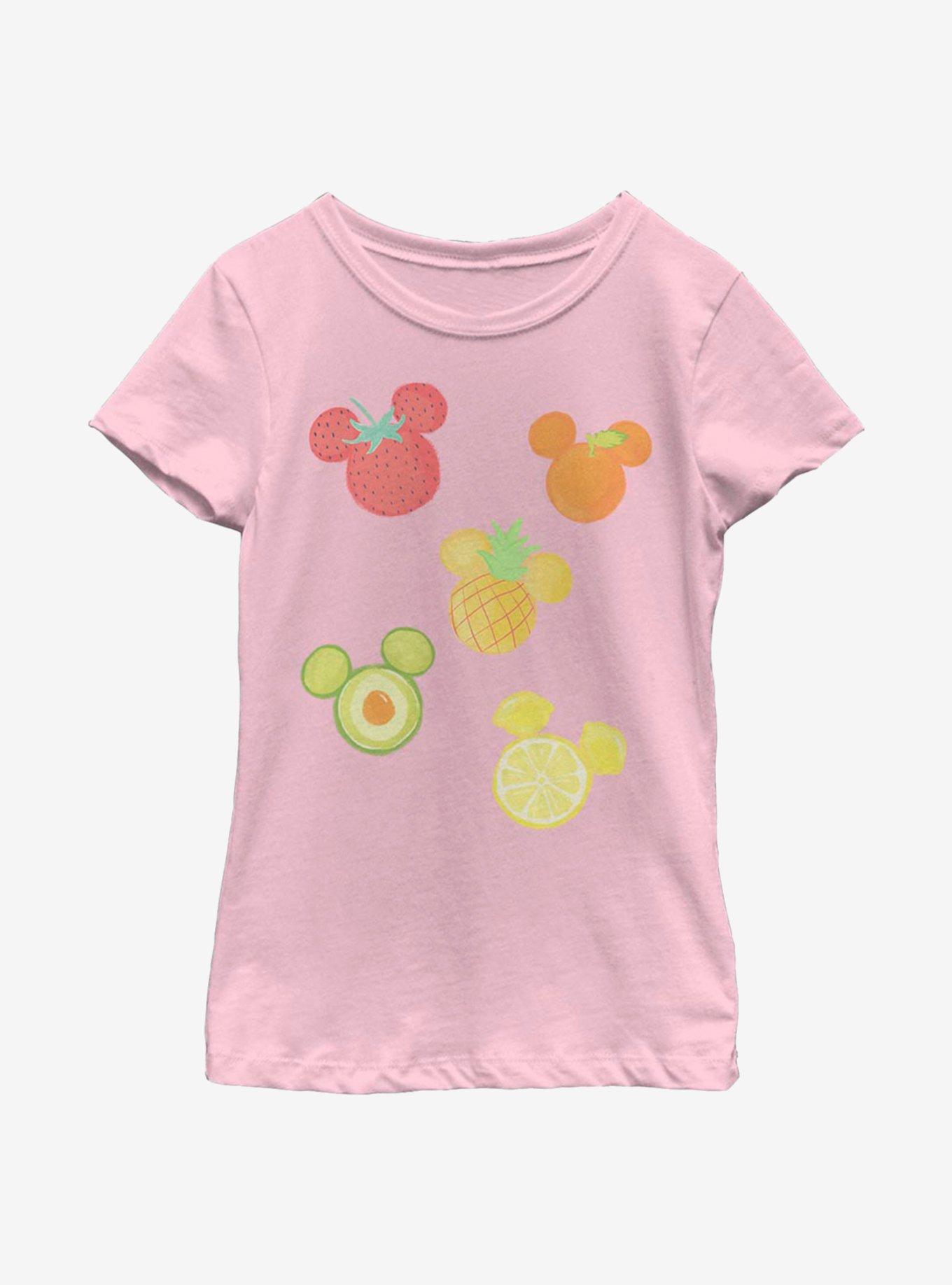 Disney Mickey Mouse Assorted Fruit Youth Girls T-Shirt, PINK, hi-res