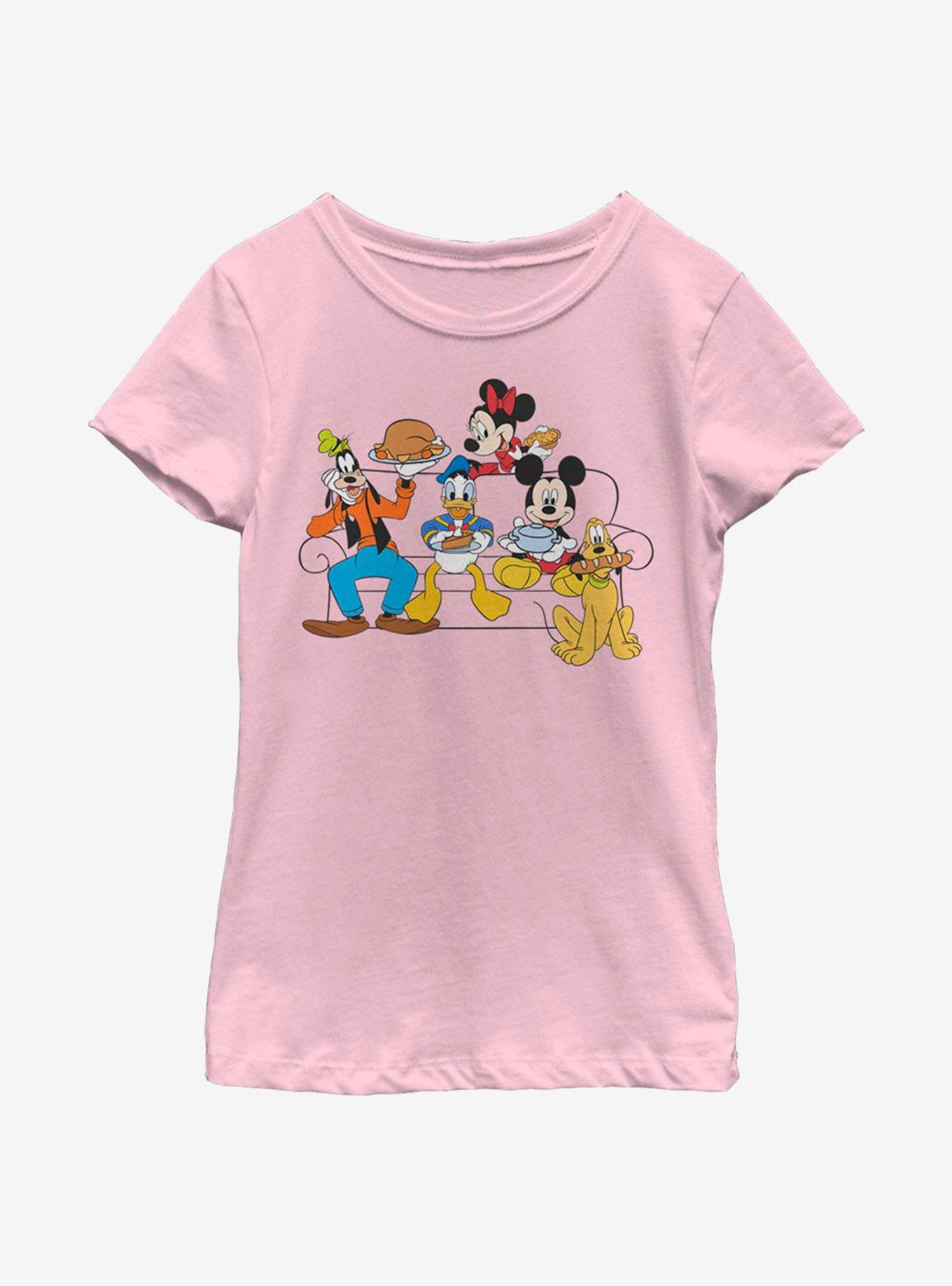 Disney Mickey Mouse Friendsgiving Youth Girls T-Shirt, PINK, hi-res