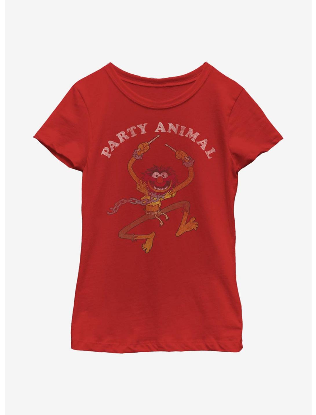 Disney The Muppets Party Animal Youth Girls T-Shirt, RED, hi-res
