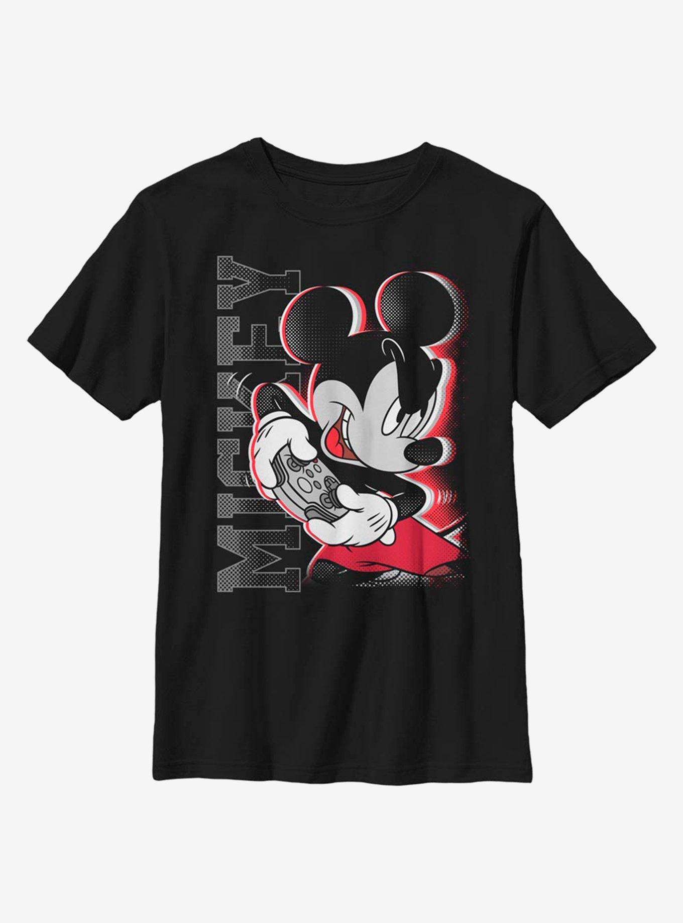 Disney Mickey Mouse Gamer Youth T-Shirt - BLACK | BoxLunch