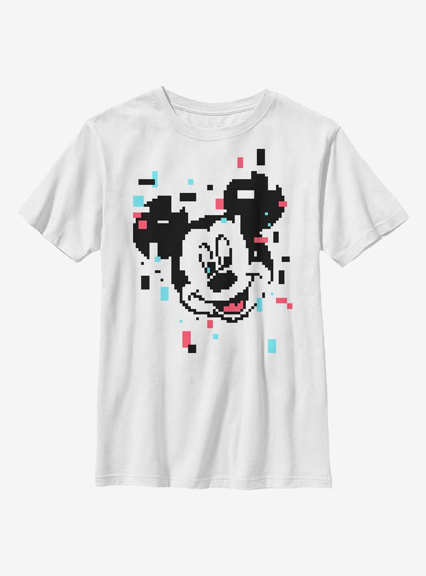 Disney Mickey Mouse Pixel Mickey Youth T-Shirt, WHITE, hi-res
