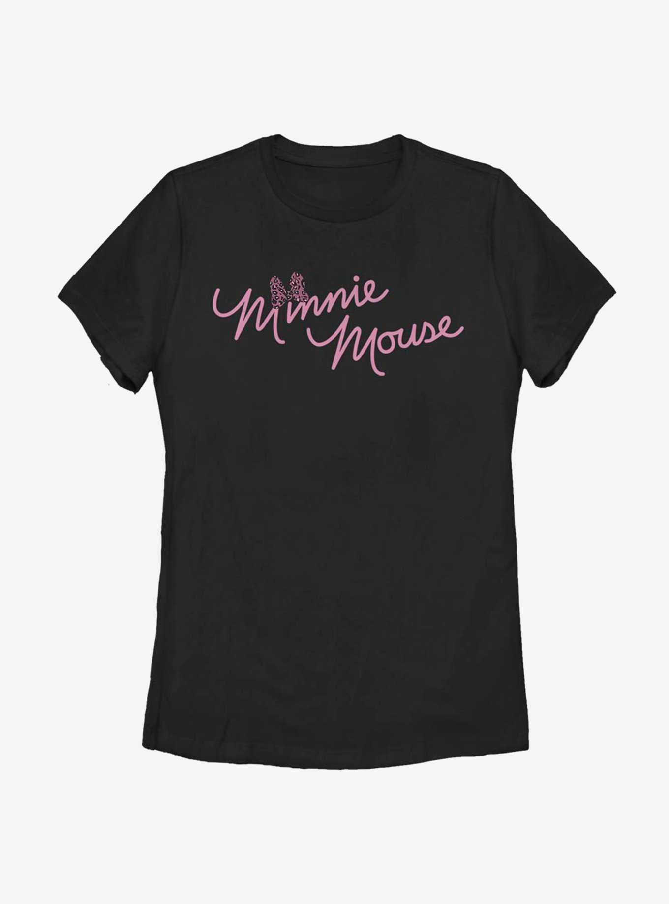 Disney Minnie Mouse Cursive Bow Womens T-Shirt, , hi-res