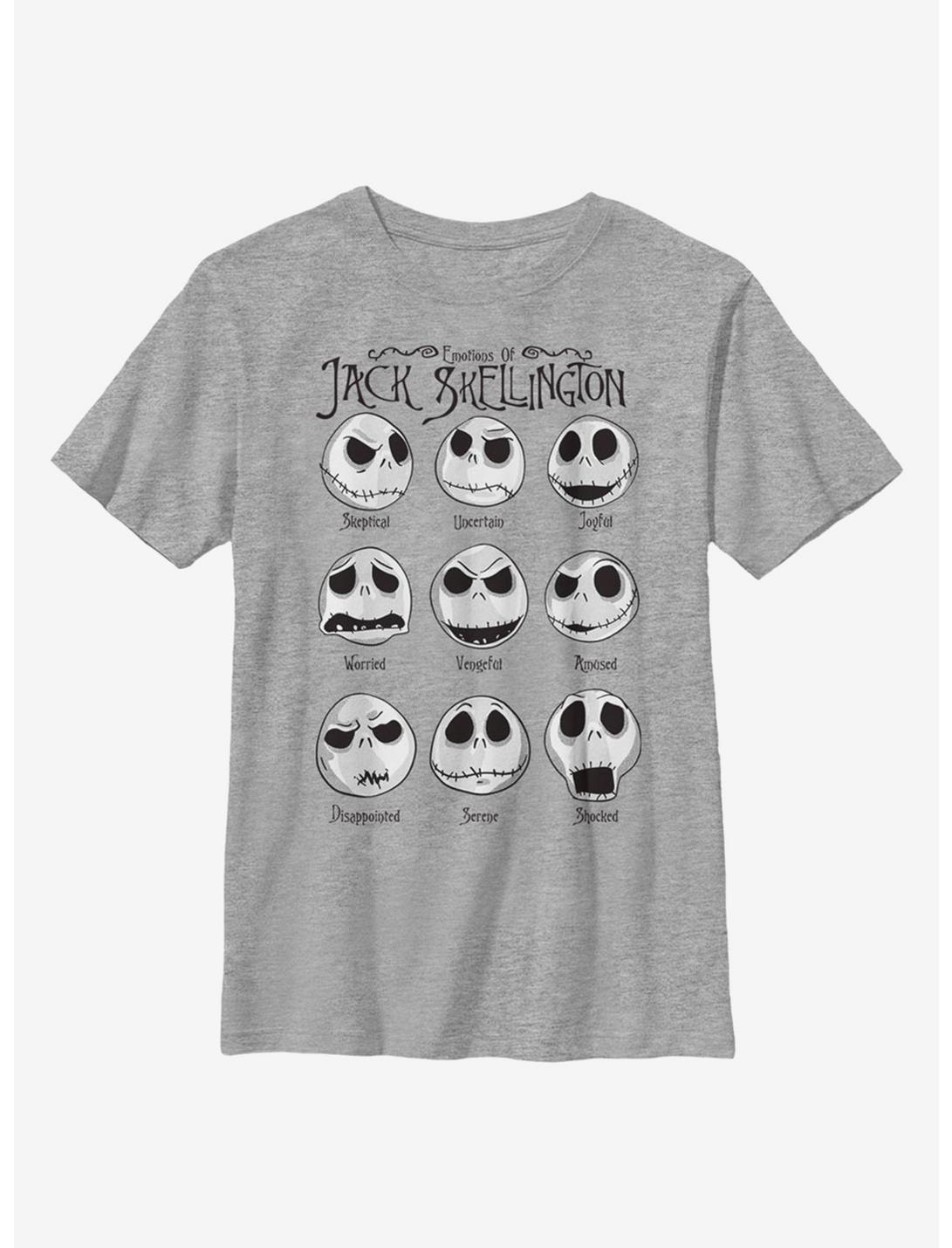 Disney Nightmare Before Christmas Jack Emotions Youth T-Shirt, ATH HTR, hi-res