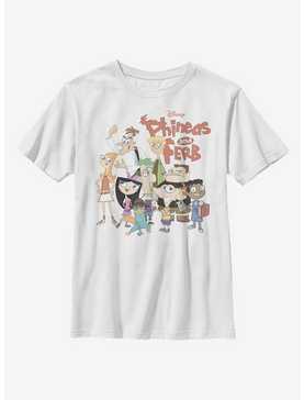 Disney Phineas And Ferb The Group Youth T-Shirt, , hi-res