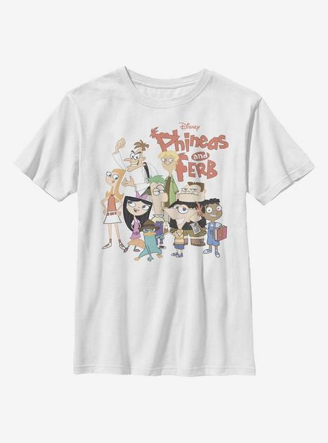 Disney Phineas And Ferb The Group Youth T-Shirt - WHITE | BoxLunch