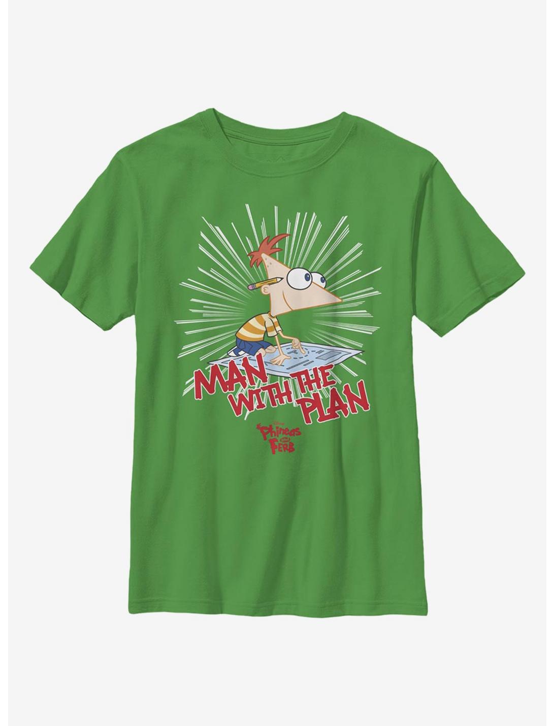 Disney Phineas And Ferb The Plan Man Youth T-Shirt, KELLY, hi-res