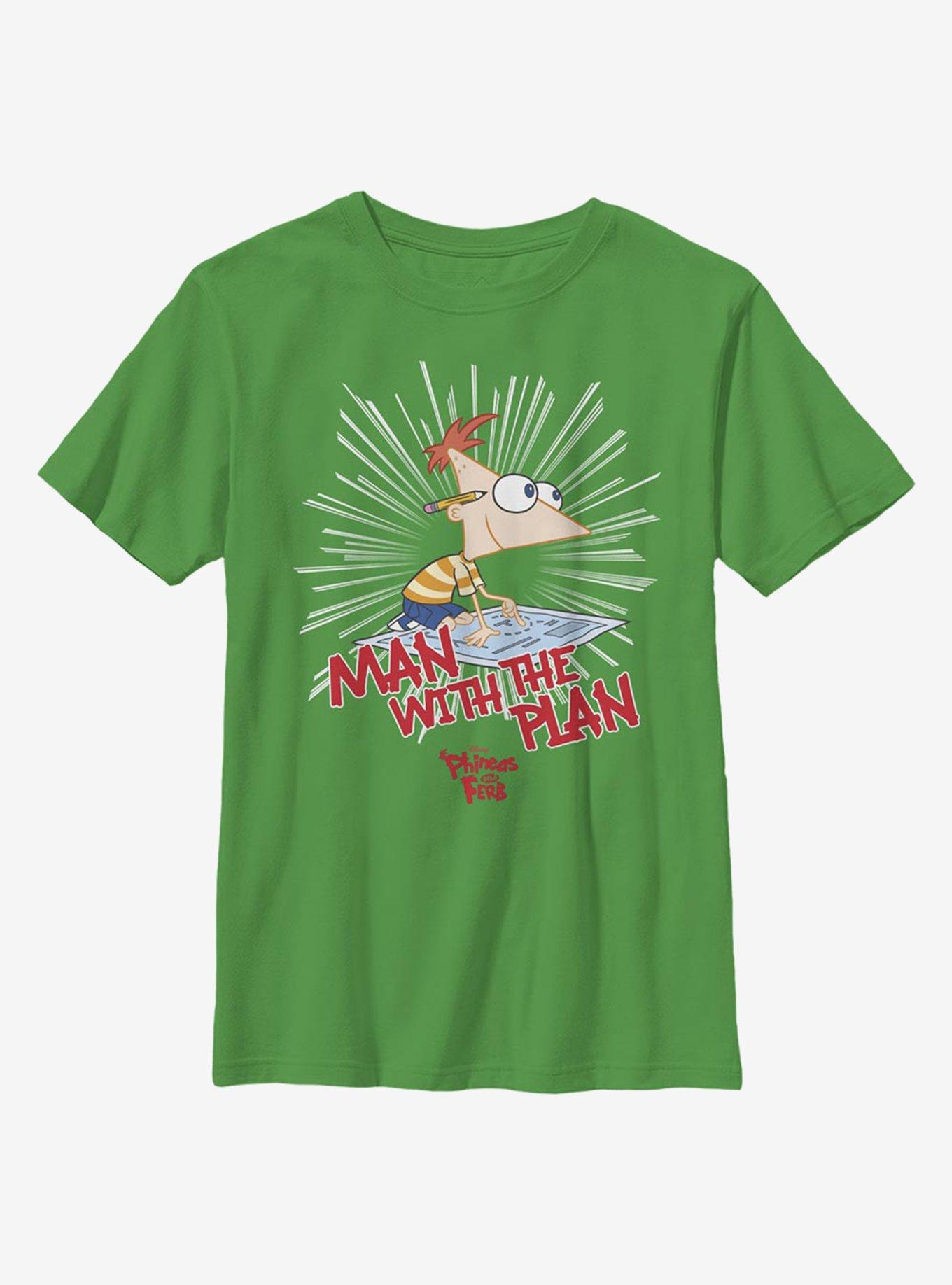 Disney Phineas And Ferb The Plan Man Youth T-Shirt, KELLY, hi-res