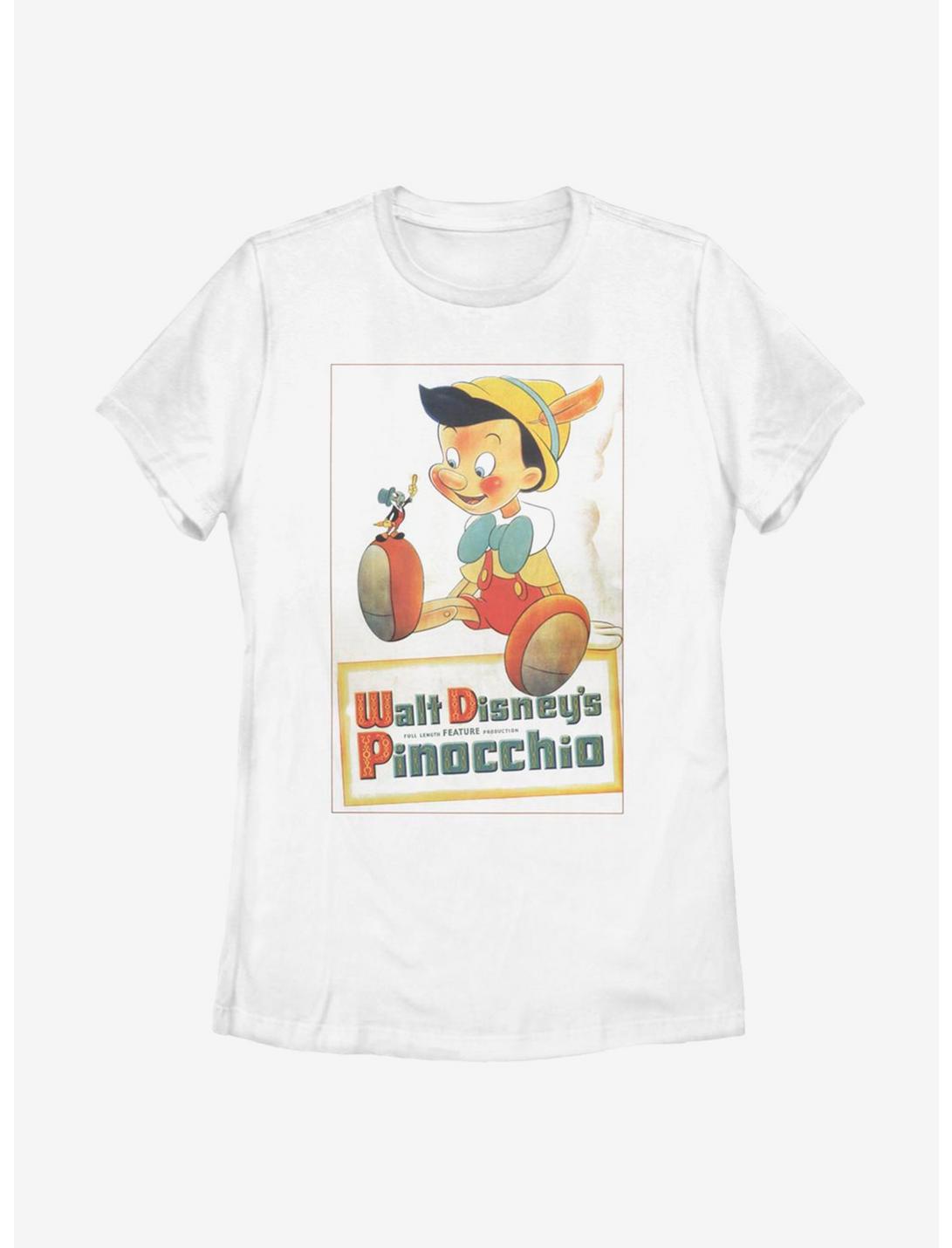Disney Pinocchio Vintaged Poster Womens T-Shirt, WHITE, hi-res