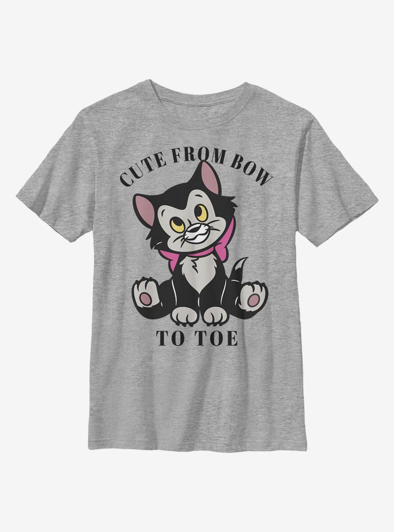 Disney Pinocchio Cute Figaro Youth T-Shirt, ATH HTR, hi-res