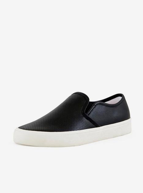 Portland Perforated Slip On Sneaker Black | Hot Topic