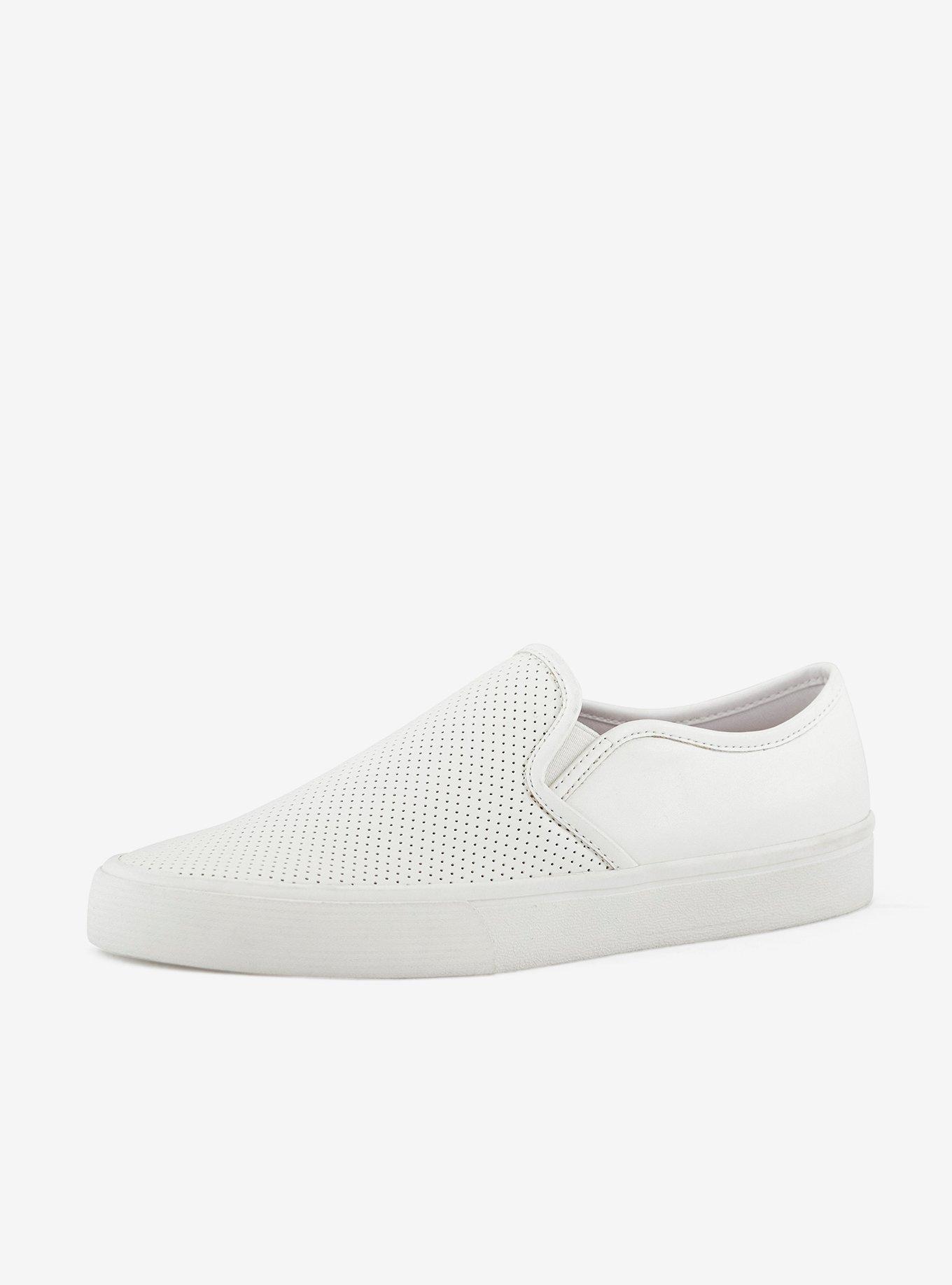 Portland Perforated Slip On Sneaker White, , hi-res