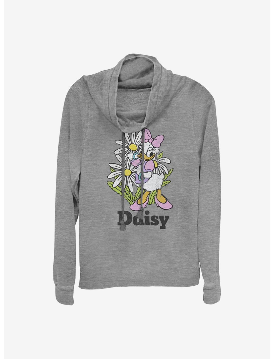 Disney Daisy Duck Daisy Cowlneck Long-Sleeve Girls Top, GRAY HTR, hi-res