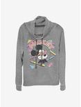 Disney Mickey Mouse 90's Mickey Cowlneck Long-Sleeve Girls Top, GRAY HTR, hi-res