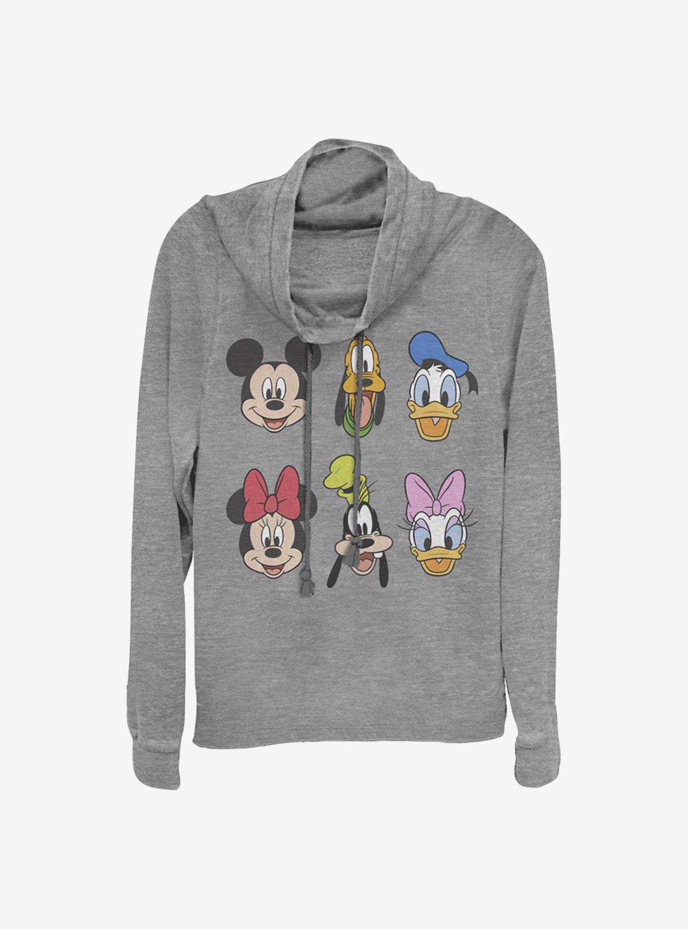 Disney Mickey Mouse & Friends Always Trending Stack Cowlneck Long-Sleeve Girls Top, GRAY HTR, hi-res