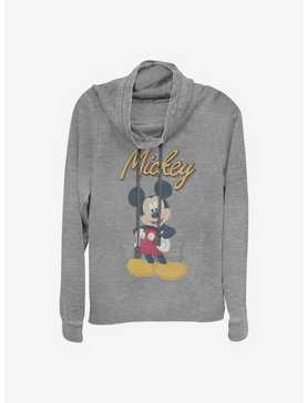 Disney Mickey Mouse Classic Pose Cowlneck Long-Sleeve Girls Top, , hi-res