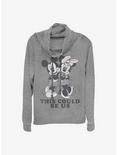 Disney Mickey Mouse Could Be Us Cowlneck Long-Sleeve Girls Top, GRAY HTR, hi-res