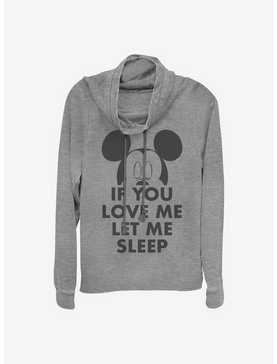 Disney Mickey Mouse Let Me Sleep Cowlneck Long-Sleeve Girls Top, , hi-res