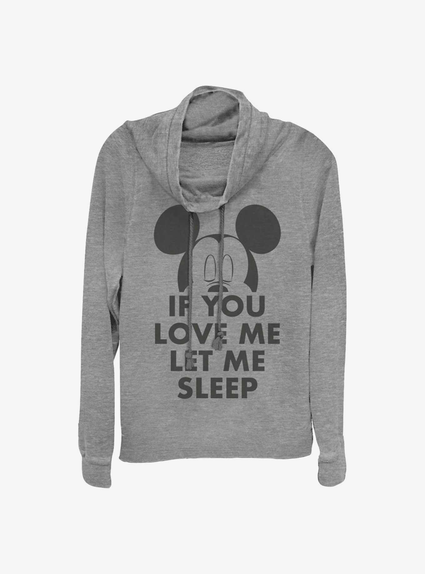 Disney Mickey Mouse Let Me Sleep Cowlneck Long-Sleeve Girls Top, , hi-res
