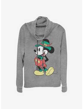 Disney Mickey Mouse Lederhosen Cowlneck Long-Sleeve Girls Top, , hi-res