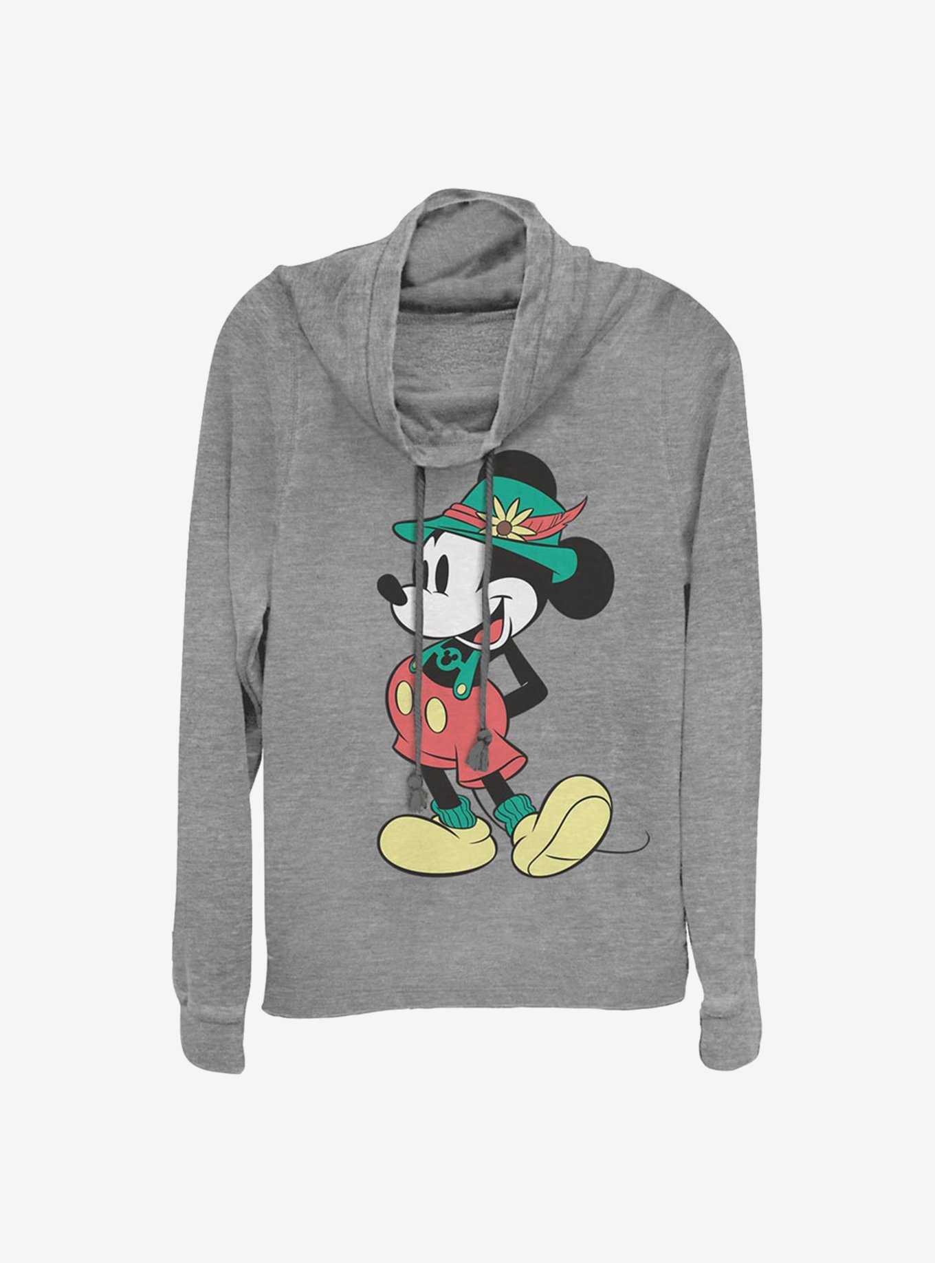 Disney Mickey Mouse Lederhosen Cowlneck Long-Sleeve Girls Top, , hi-res