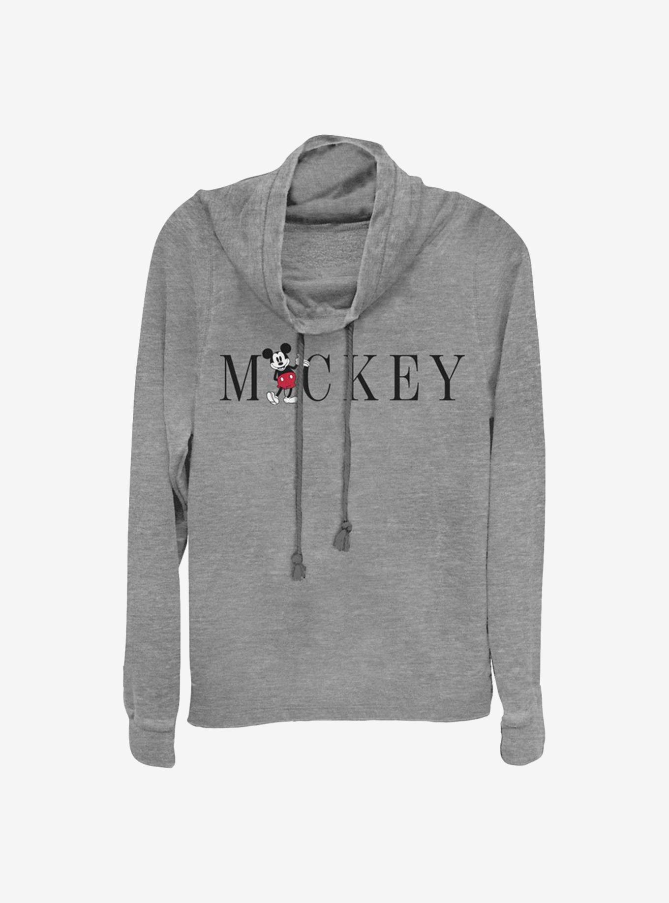 Disney Mickey Mouse Simply Mickey Cowlneck Long-Sleeve Girls Top, GRAY HTR, hi-res
