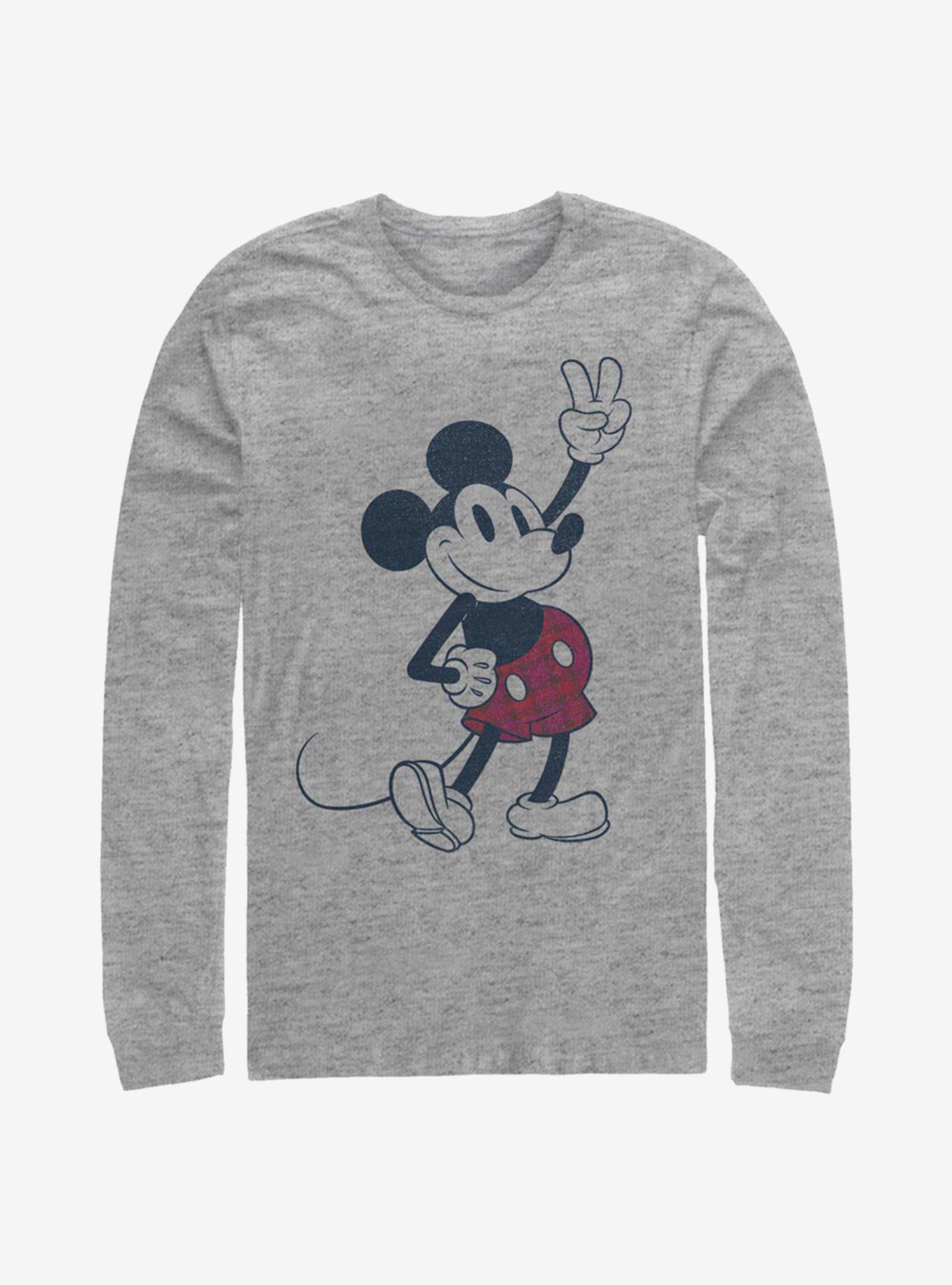 Disney Mickey Mouse Plaid Mickey Long-Sleeve T-Shirt, ATH HTR, hi-res