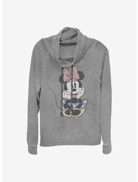 Disney Minnie Mouse Minnie Cute Pose Cowlneck Long-Sleeve Girls Top, , hi-res