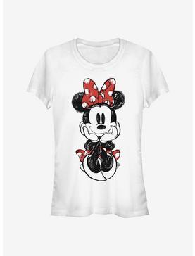 Disney Minnie Mouse Sitting Minnie Sketch Girls T-Shirt, , hi-res