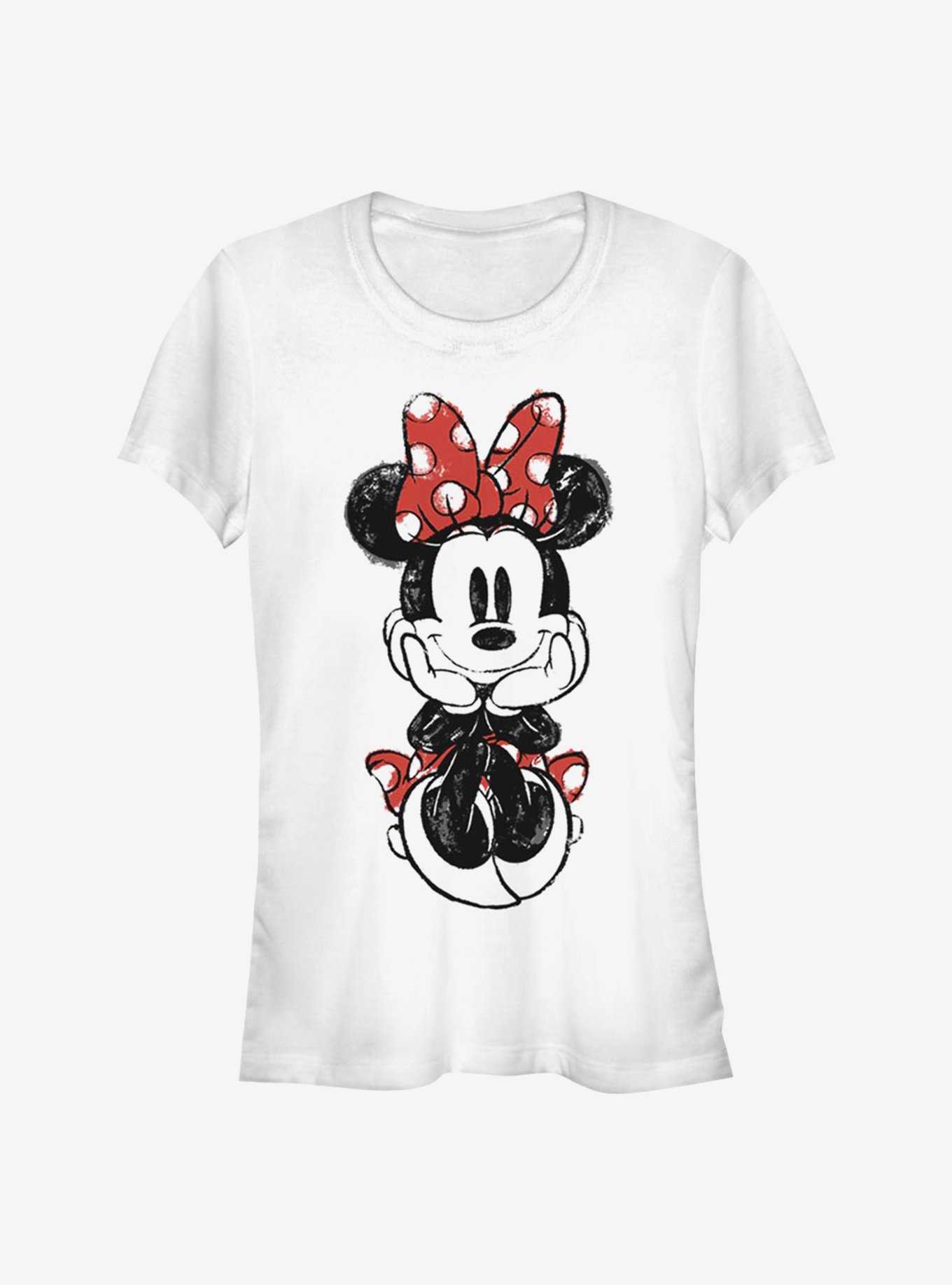 Disney Minnie Mouse Sitting Minnie Sketch Girls T-Shirt, , hi-res