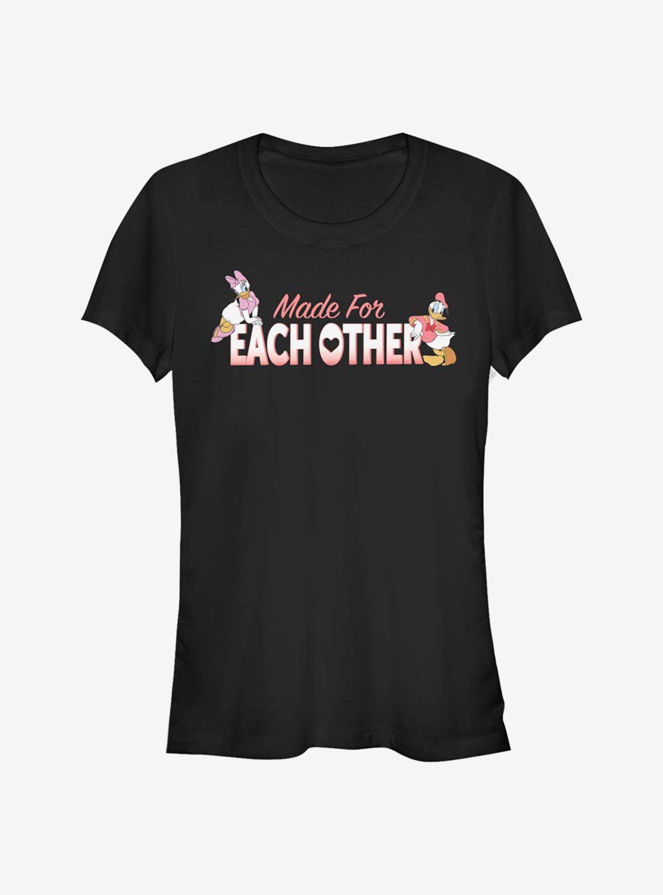 Disney Donald Duck & Daisy Duck Made For Each Other Girls T-Shirt, BLACK, hi-res