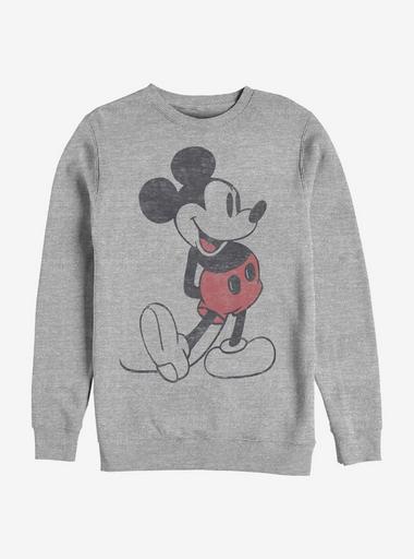 Disney Mickey Mouse Vintage Classic Crew Sweatshirt - GREY | Hot