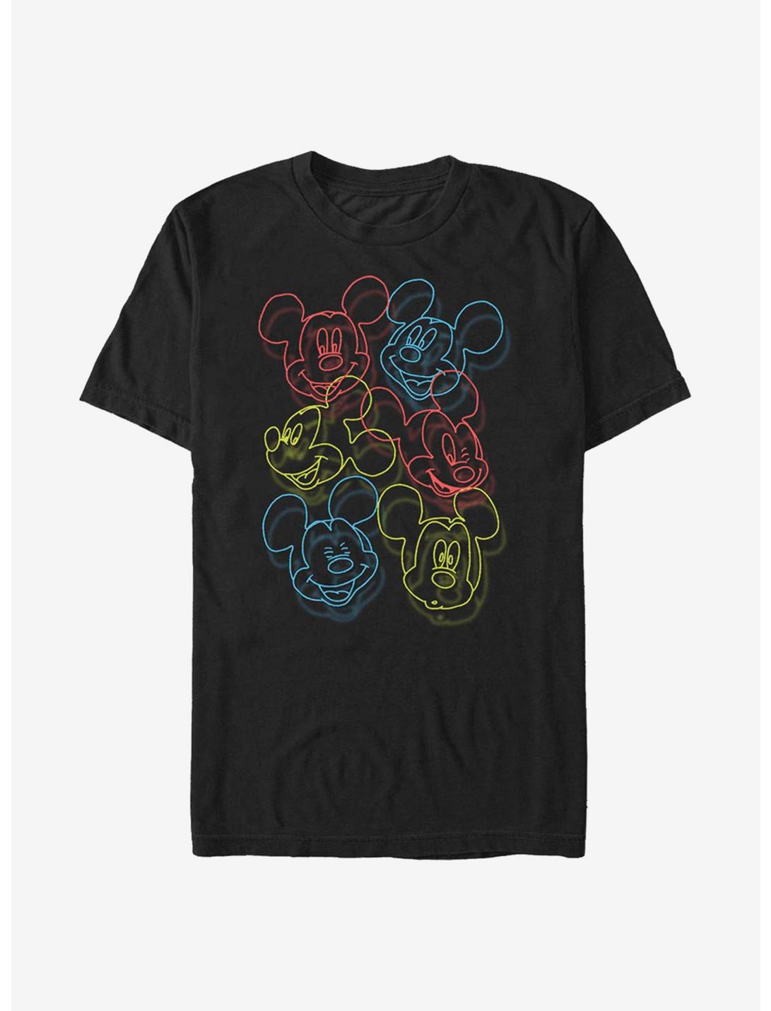 Disney Mickey Mouse Neon Heads T-Shirt, BLACK, hi-res