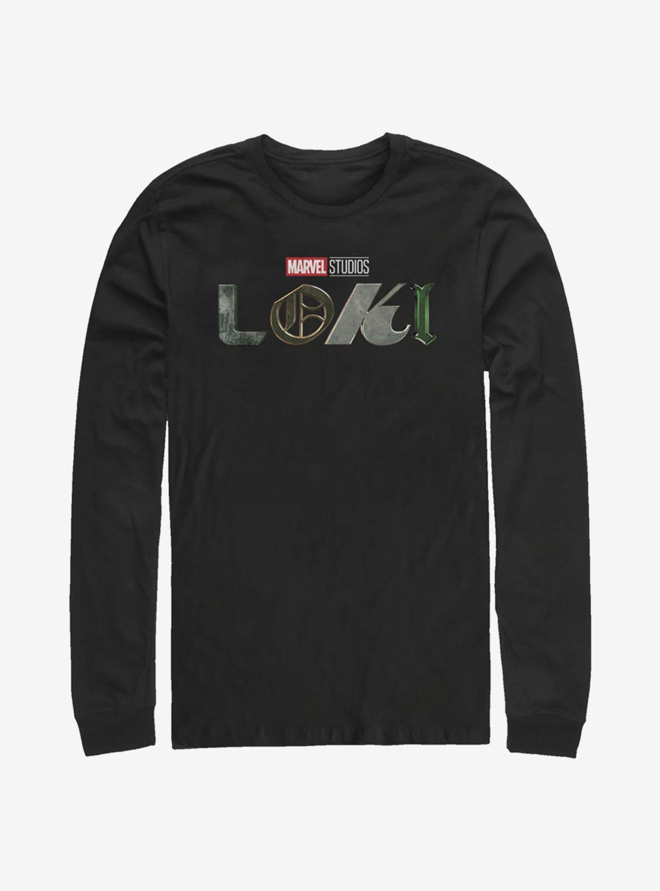 Marvel Loki Logo Long-Sleeve T-Shirt, BLACK, hi-res view 1