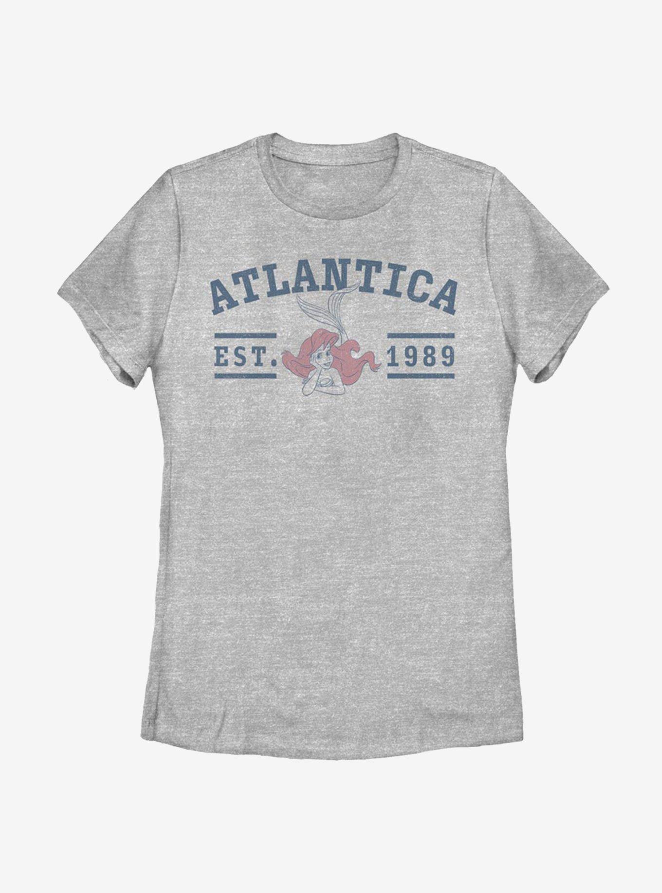 Disney The Little Mermaid Atlantis College Womens T-Shirt, ATH HTR, hi-res