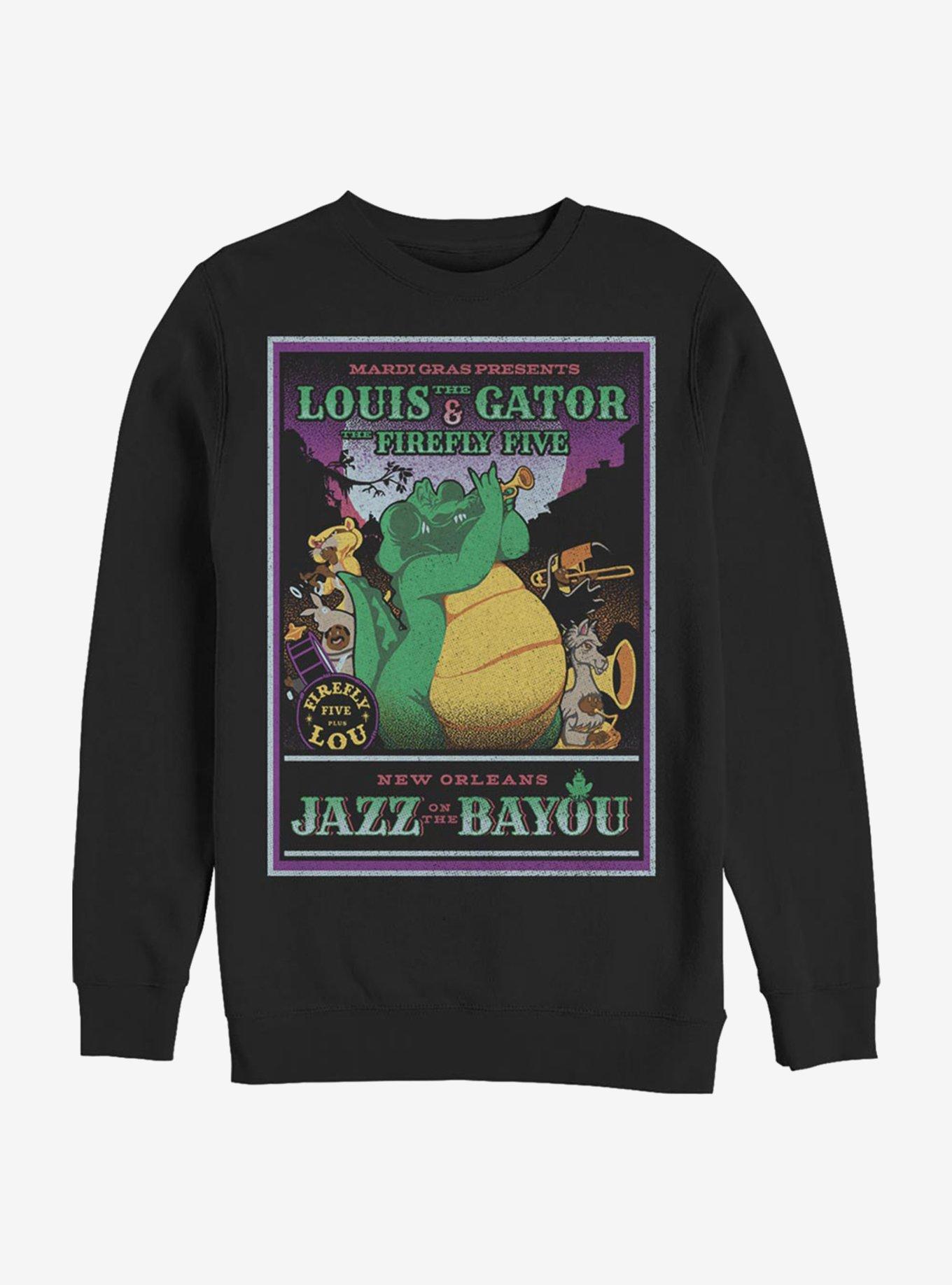 Disney The Princess And The Frog Louis Mardi Gras Sweatshirt, BLACK, hi-res