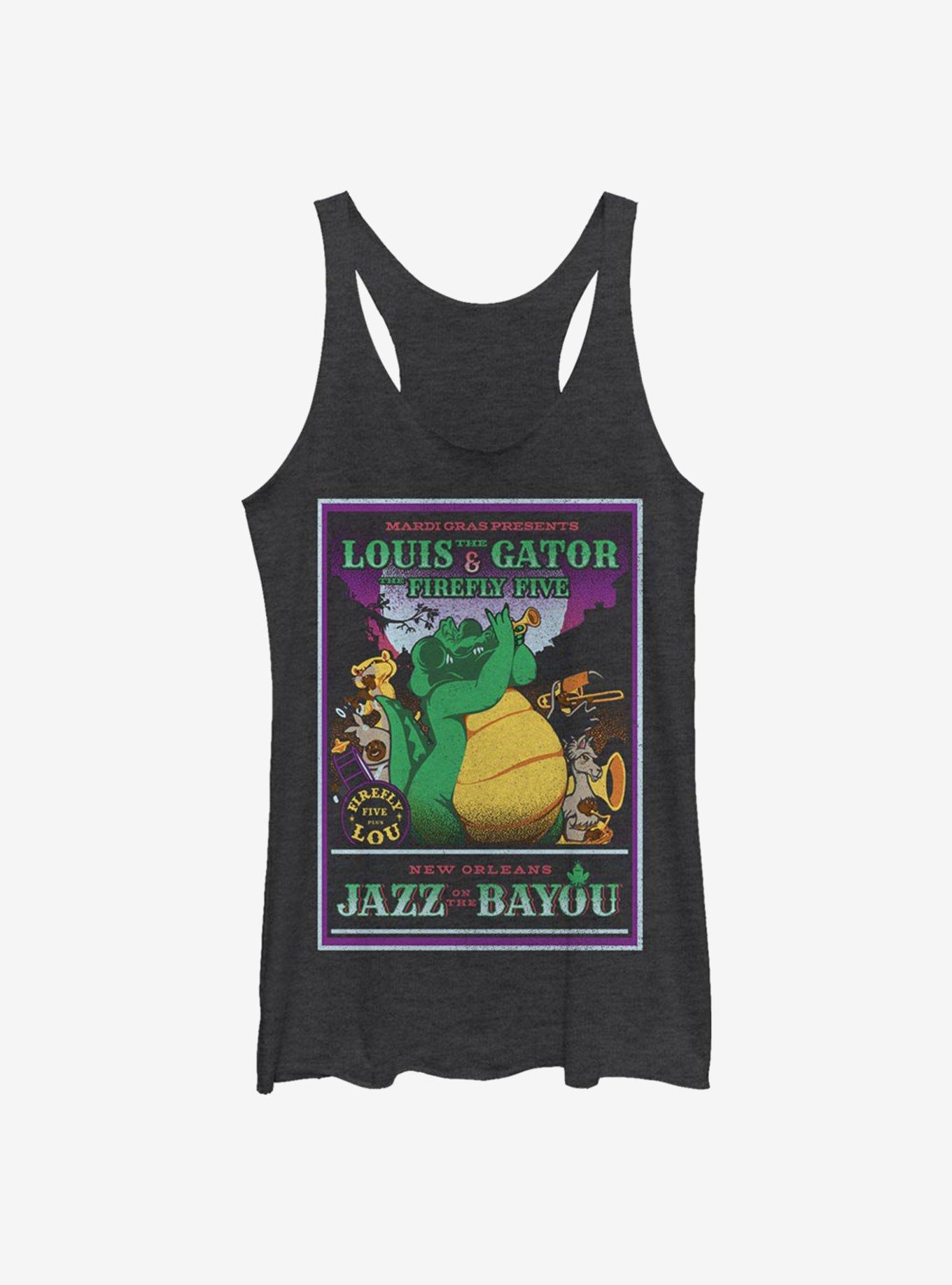 Disney The Princess And The Frog Louis Mardi Gras Womens Tank Top, BLK HTR, hi-res