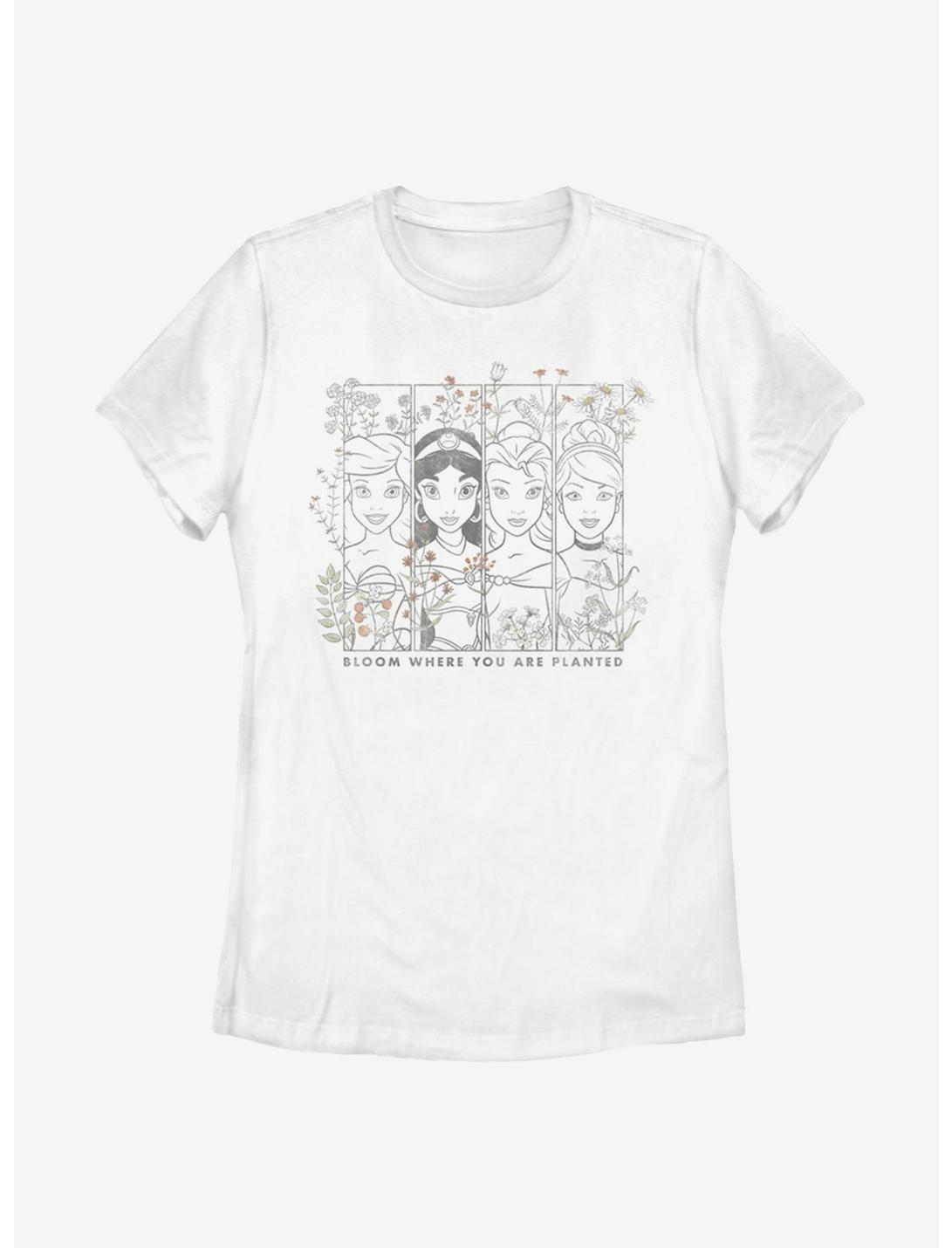 Disney Princesses Floral Womens T-Shirt, WHITE, hi-res