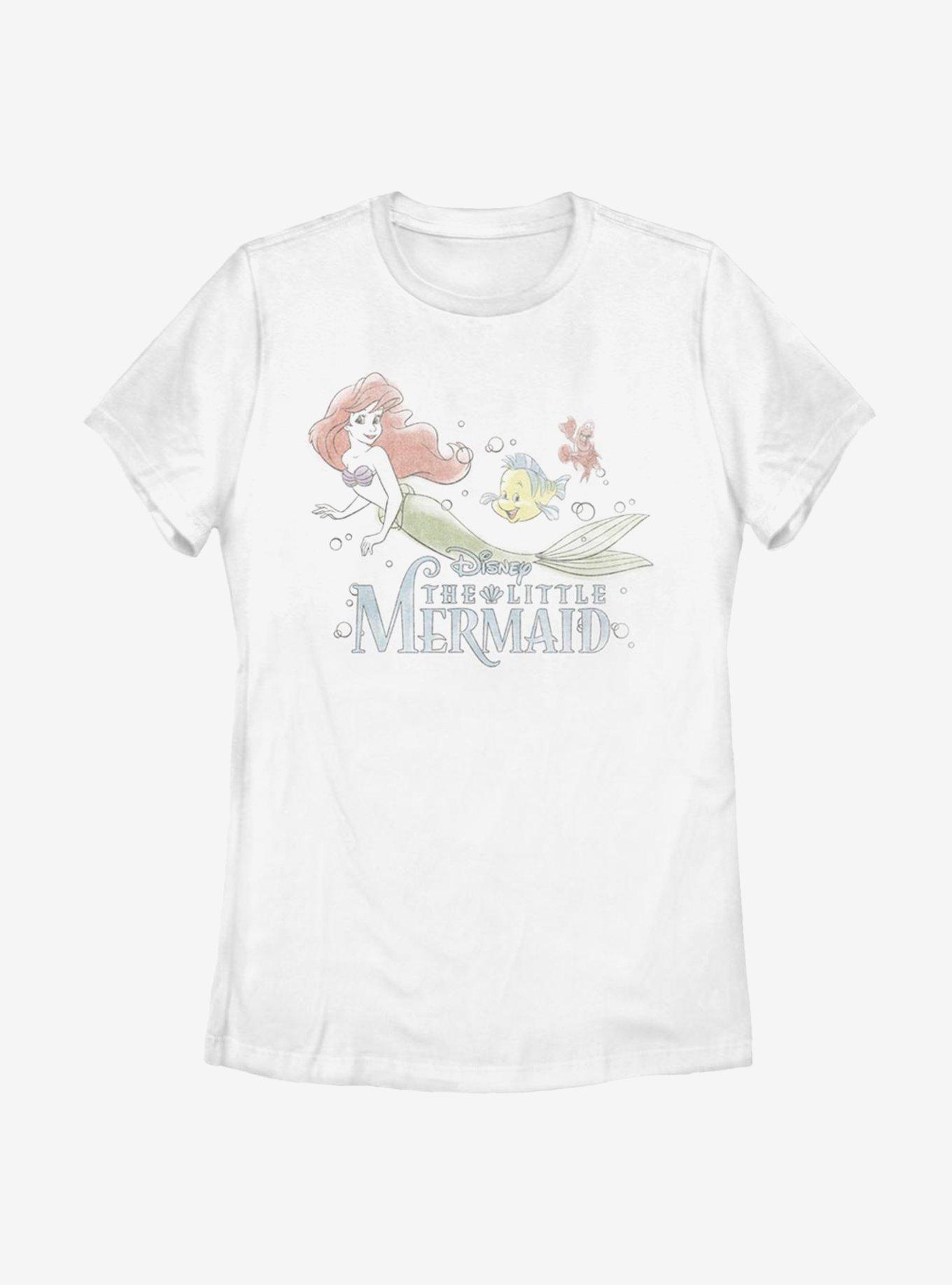 Disney The Little Mermaid Watercolor Fade Ariel Womens T-Shirt, , hi-res