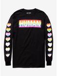 Human Pride Heart Sleeve Long-Sleeve T-Shirt, RAINBOW, hi-res