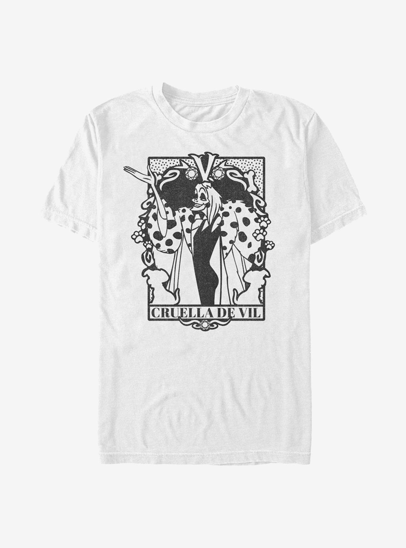 Disney 101 Dalmatians Cruella Tarot T-Shirt, WHITE, hi-res