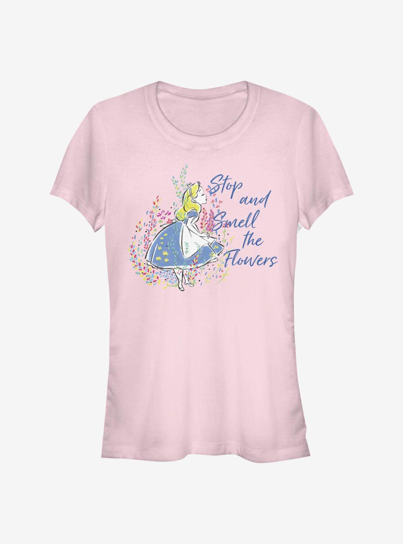 Disney Alice In Wonderland Smell The Flowers Girls T-Shirt