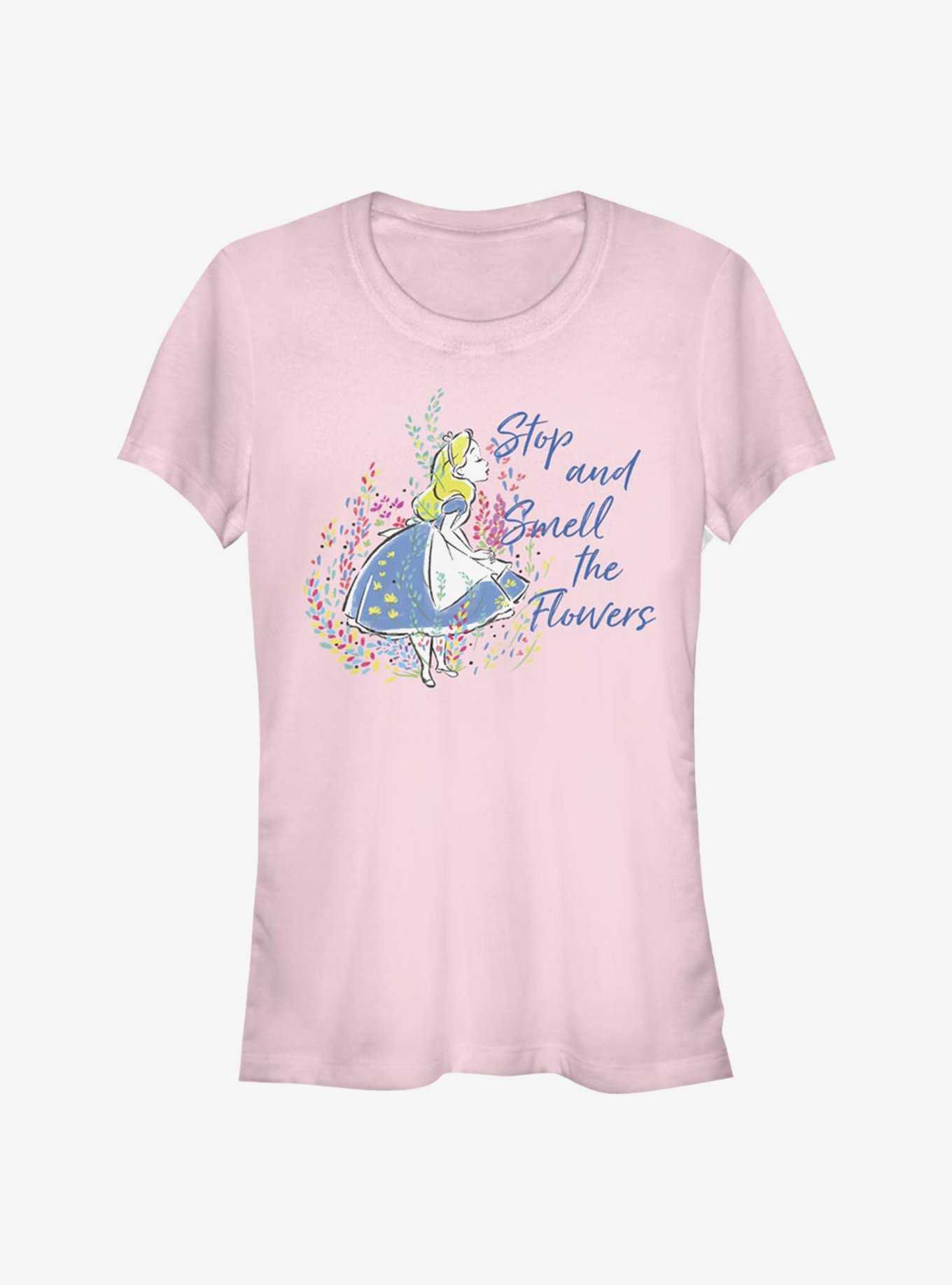Disney Alice In Wonderland Smell The Flowers Girls T-Shirt, , hi-res