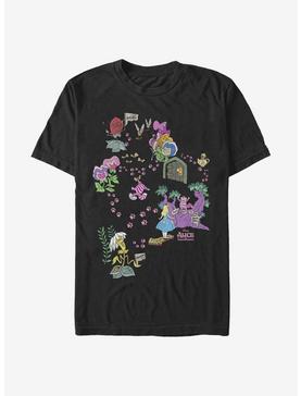 Disney Alice In Wonderland Cheshire Map T-Shirt, BLACK, hi-res