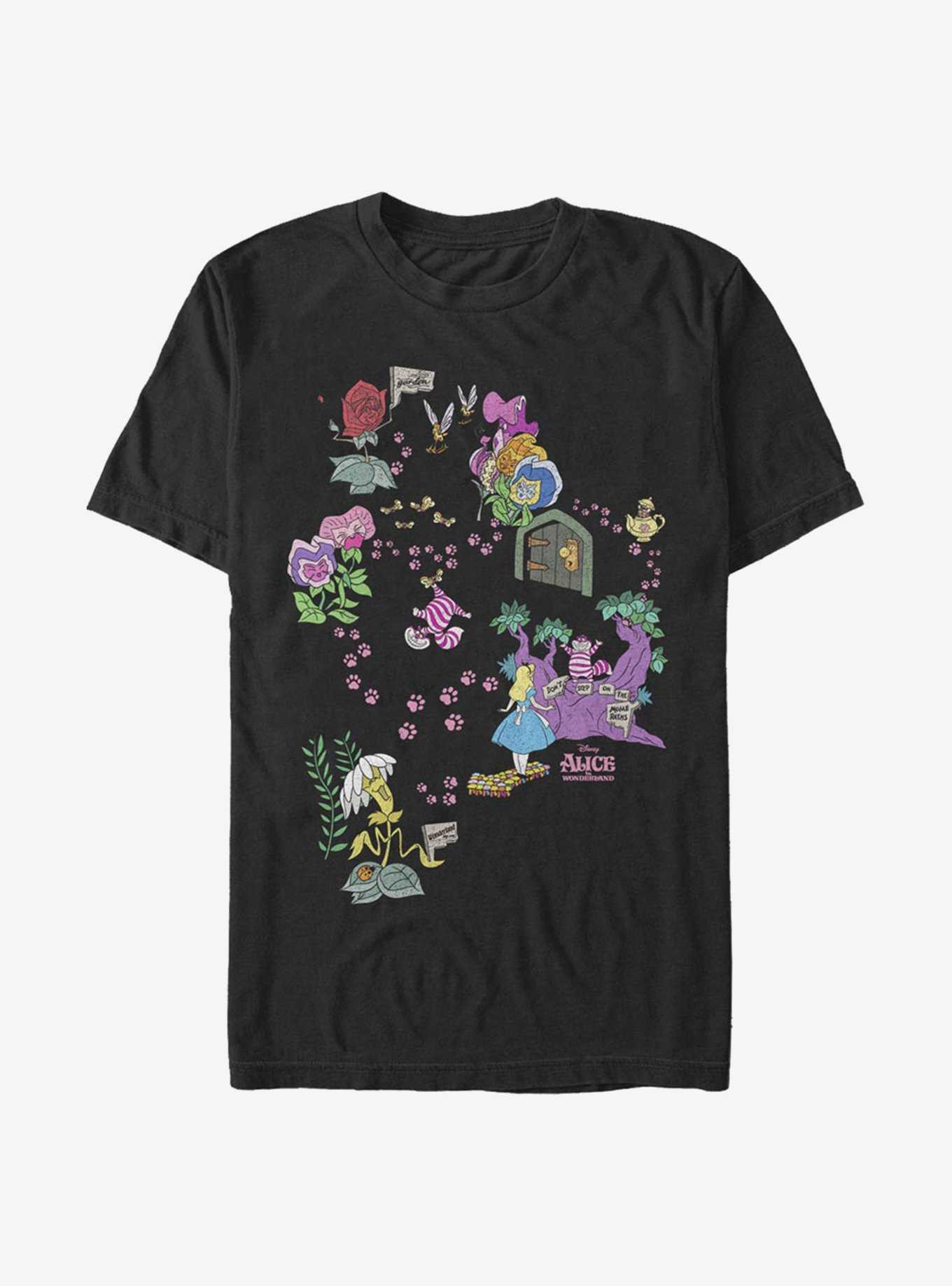 Disney Alice In Wonderland Cheshire Map T-Shirt, , hi-res
