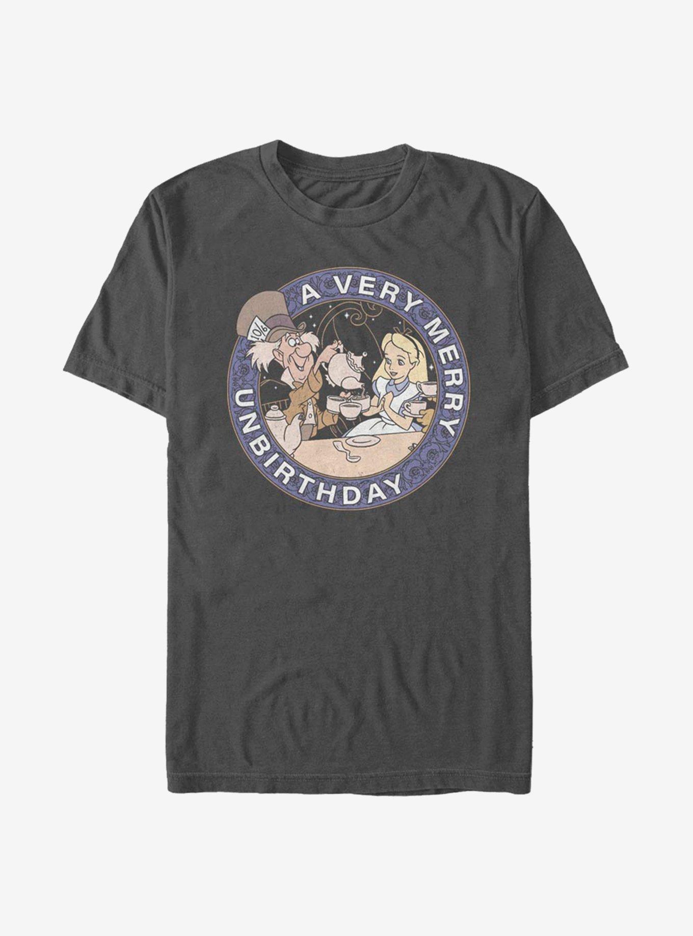 Disney Alice In Wonderland Very Merry Un-Birthday T-Shirt, CHARCOAL, hi-res