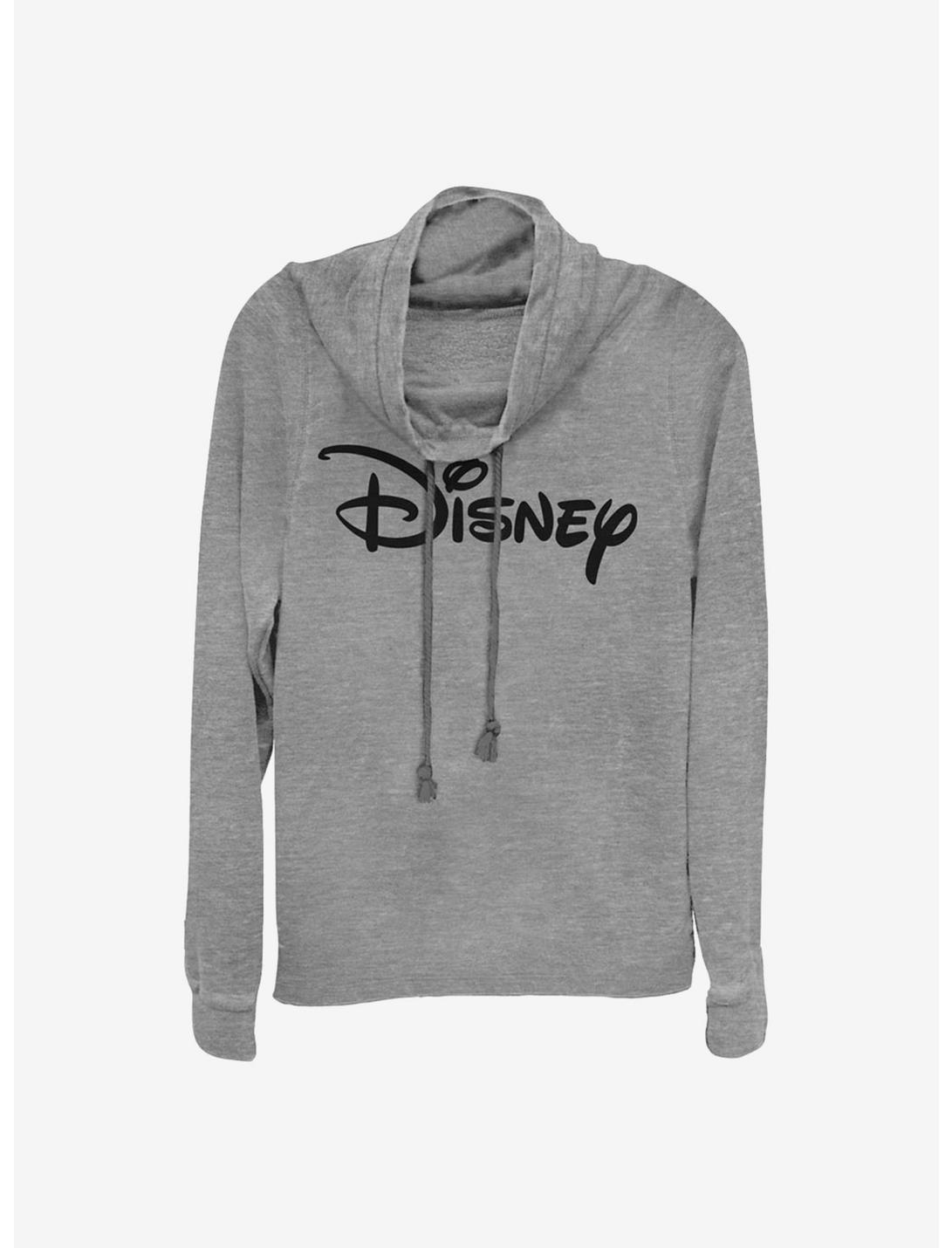 Disney Basic Disney Logo Cowlneck Long-Sleeve Girls Top, GRAY HTR, hi-res