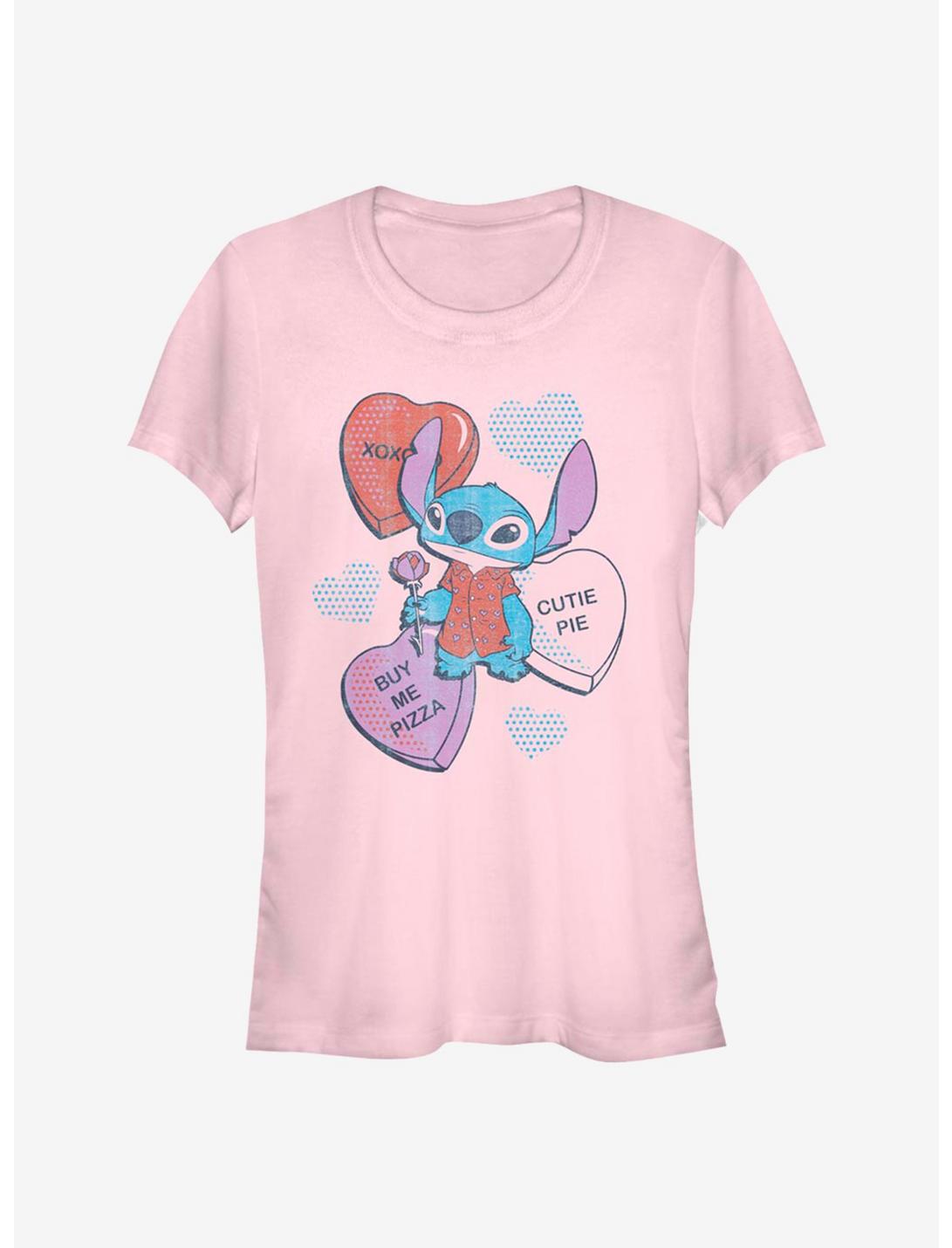 Disney Lilo & Stitch Heart Pizza Girls T-Shirt, LIGHT PINK, hi-res